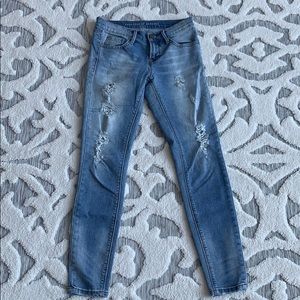 AOS distressed skinny jeans, light wash